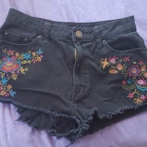 BDG high waisted floral booty shorts